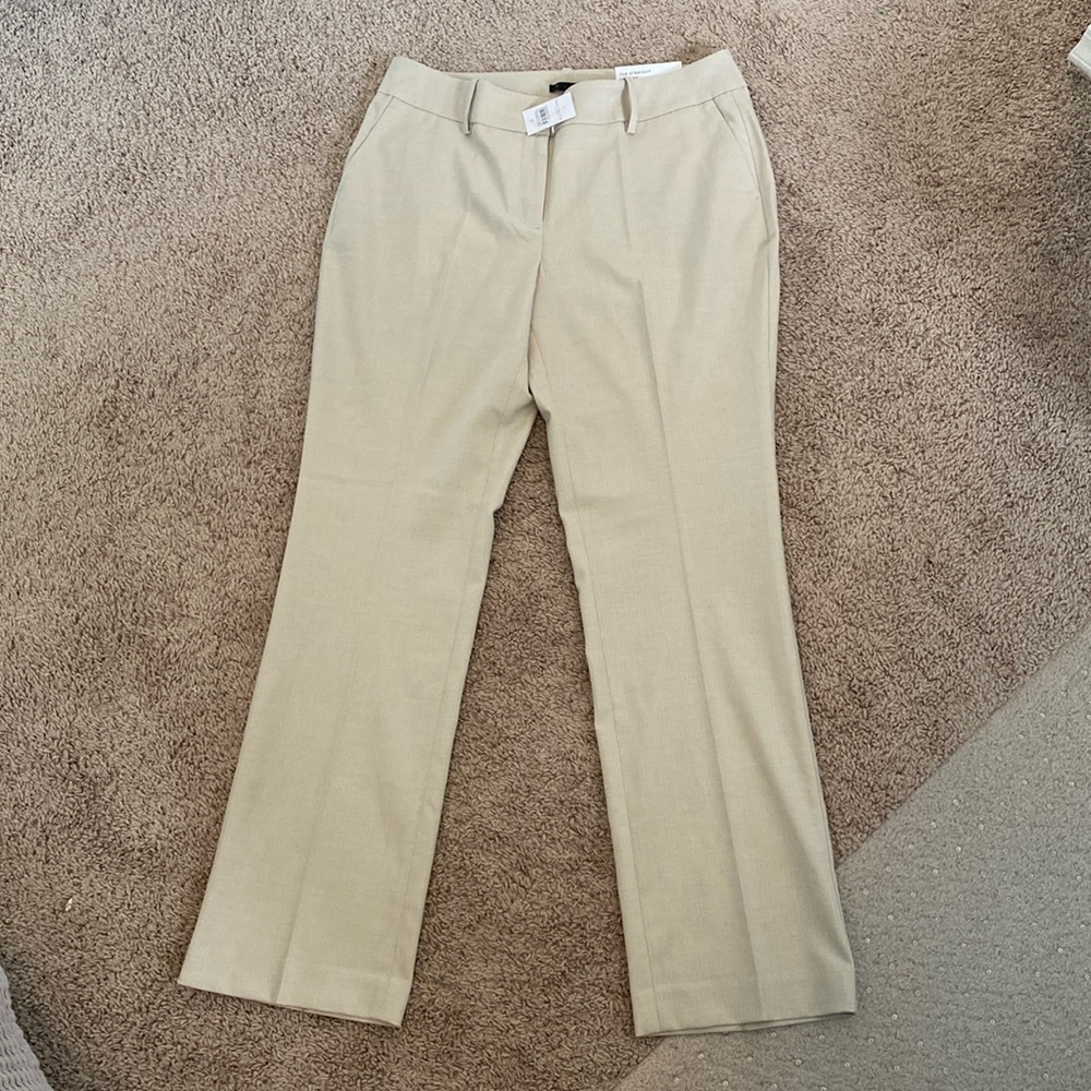 Ann Taylor “The Straight” Curvy Fit Pants in Light Beige